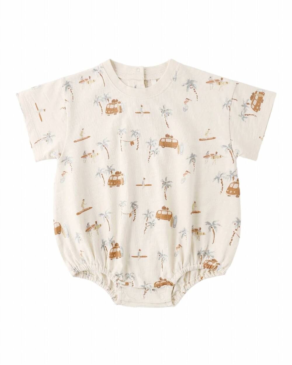 NEW RYLEE + CRU kid's relaxed bubble romper in surf town / ivory